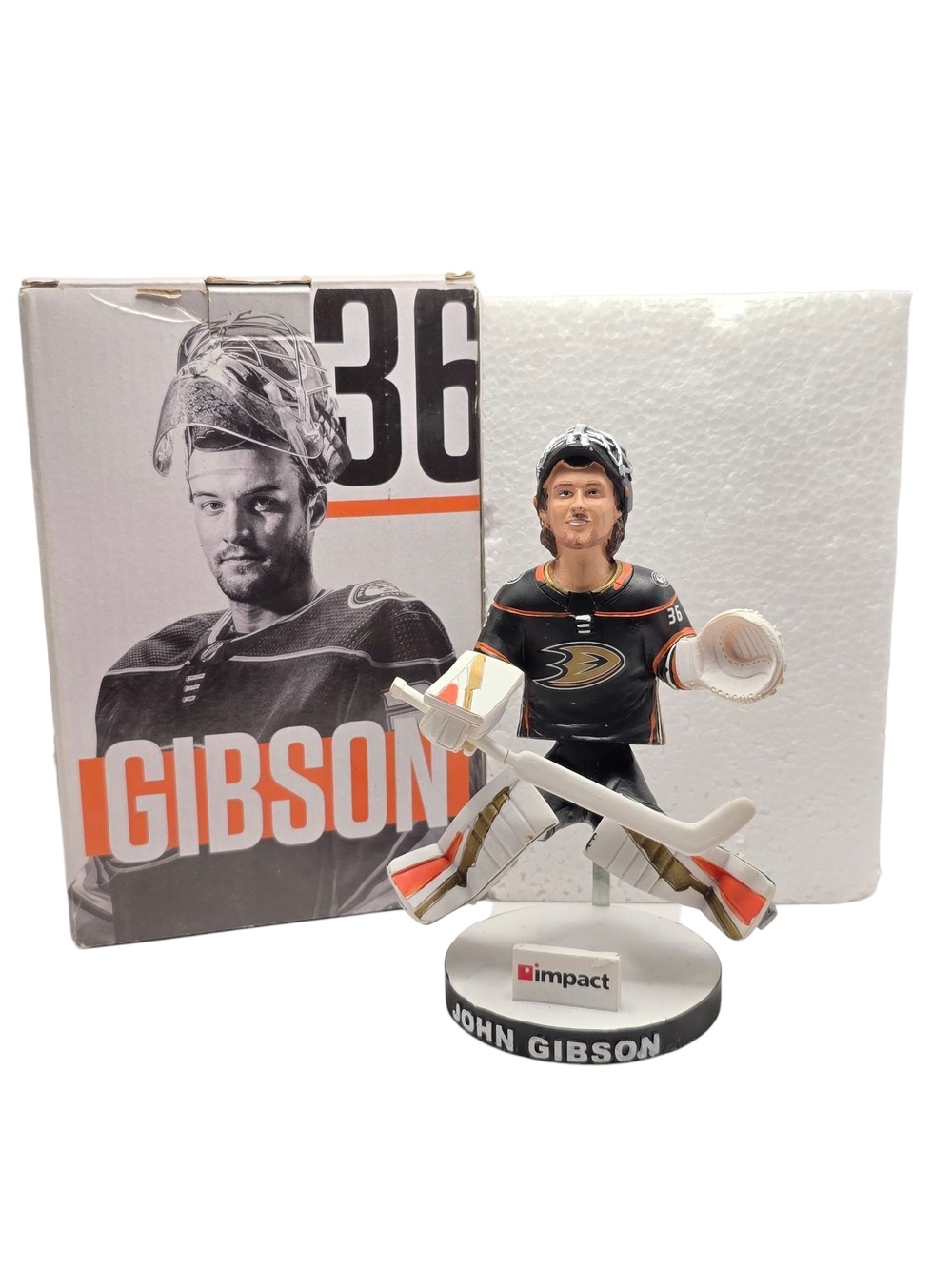 John Gibson Anaheim Ducks NHL 2019 SGA Bobble Legs Bobblehead New